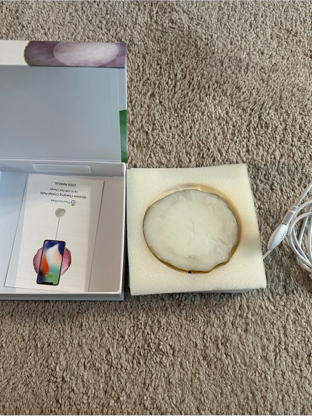 Wireless Charging Crystal Pads – Green